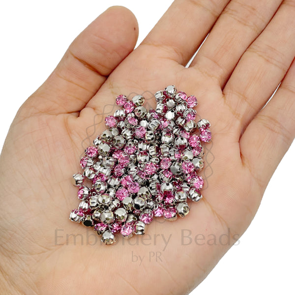Premium Rhinestone Clasp Cup - 3MM | Rose