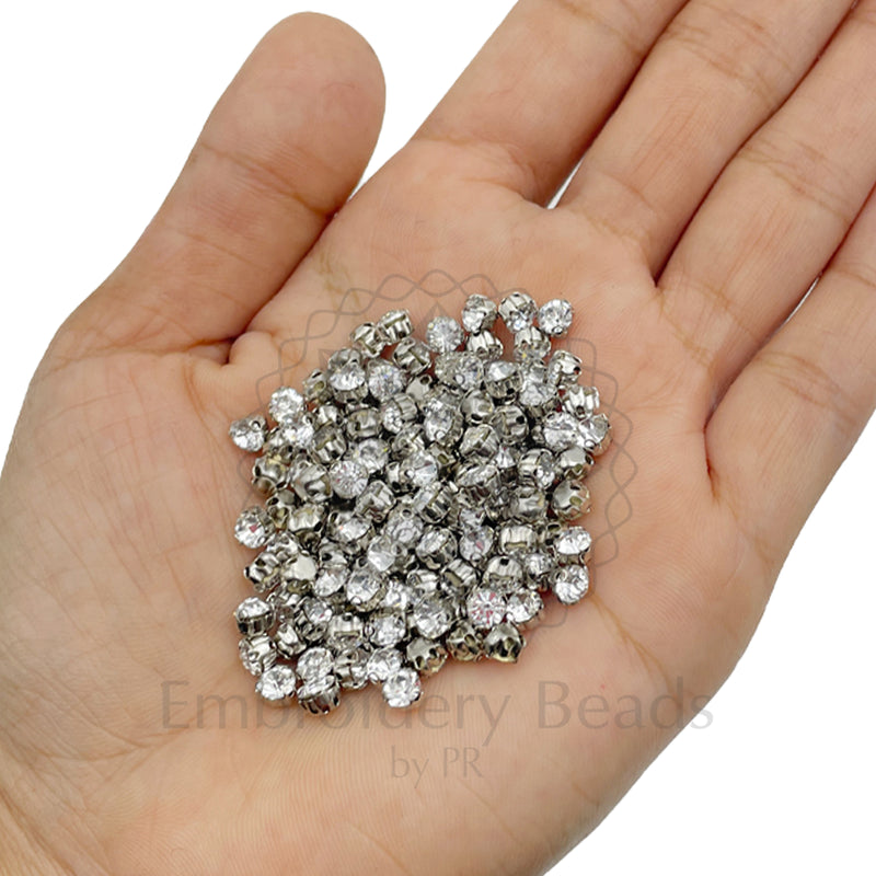 Premium Rhinestone Clasp Cup - 3MM | Silver