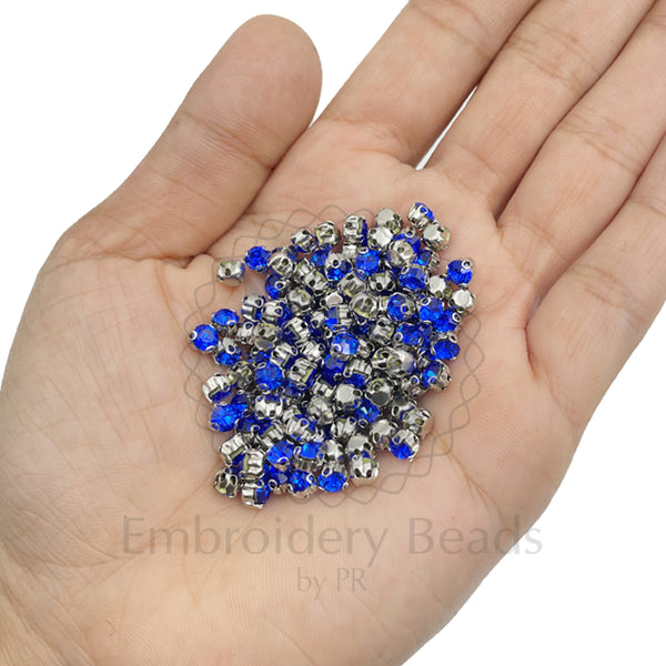 Premium Rhinestone Clasp Cup - 3MM | Royal Blue Diamond