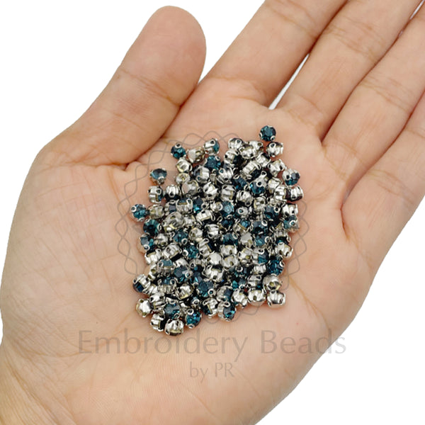 Premium Rhinestone Clasp Cup - 5MM | Dark Blue