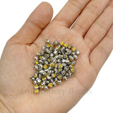 Premium Rhinestone Clasp Cup - 8MM | Golden Amber AB