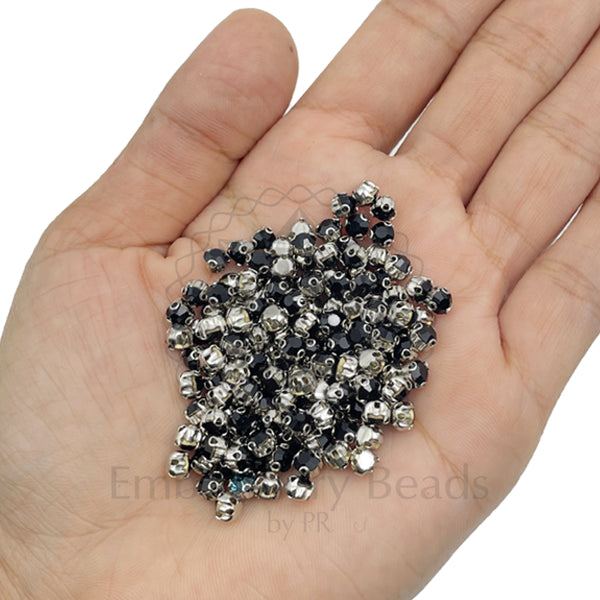 Premium Rhinestone Clasp Cup - 4MM | Black
