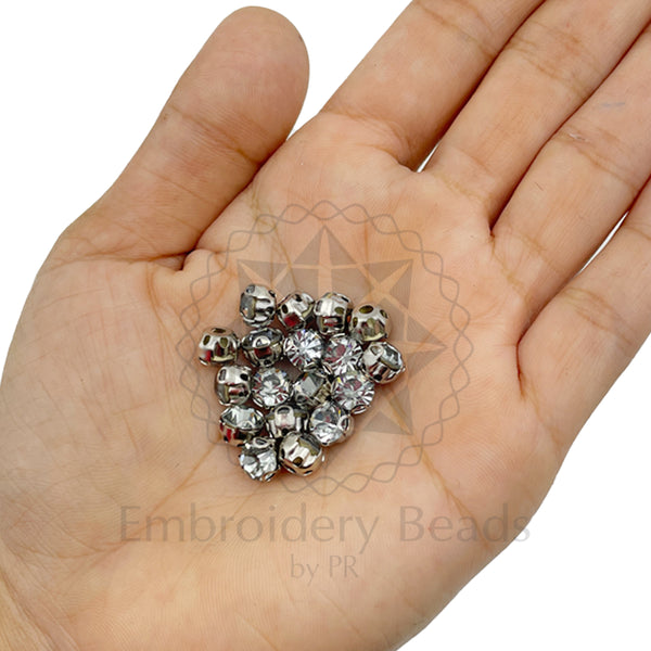 Premium Rhinestone Clasp Cup - 8MM | Black Diamond
