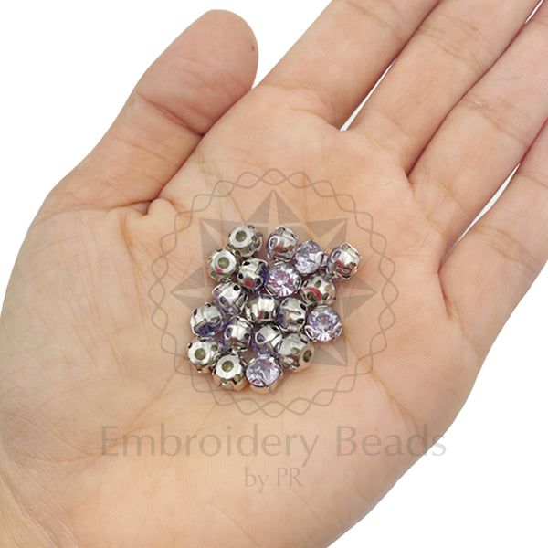 Premium Rhinestone Clasp Cup - 8MM | Lavender