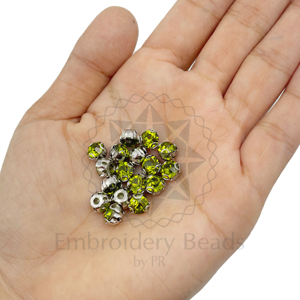 Premium Rhinestone Clasp Cup - 5MM | Light Green