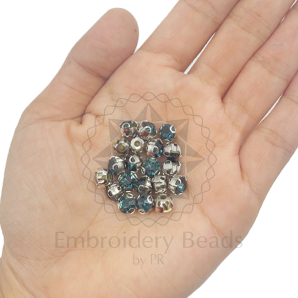Premium Rhinestone Clasp Cup - 8MM | Dark Blue