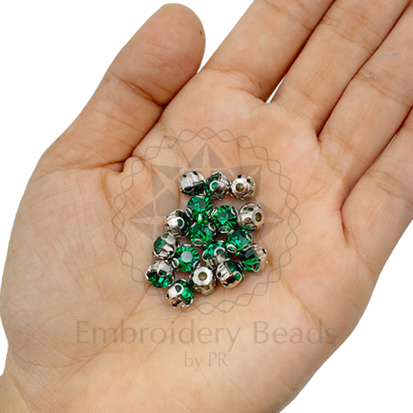Premium Rhinestone Clasp Cup - 5MM | Emerald