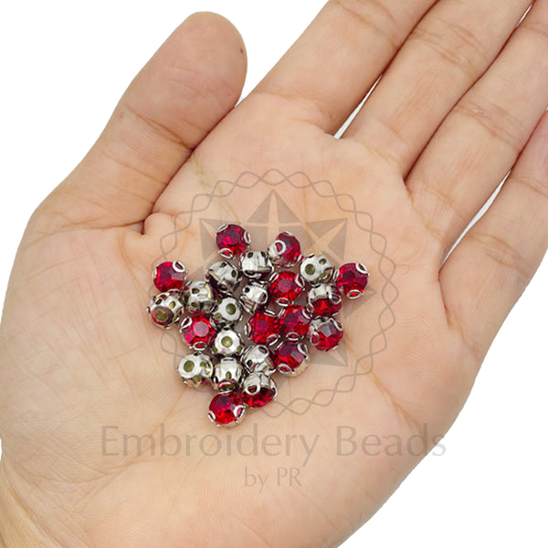 Premium Rhinestone Clasp Cup - 5MM | Red