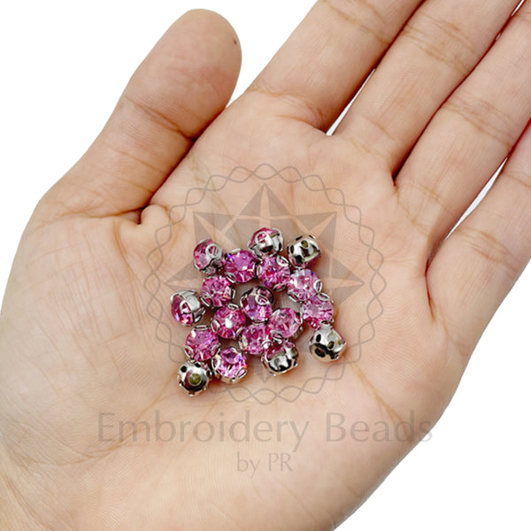 Premium Rhinestone Clasp Cup - 6MM | Rose
