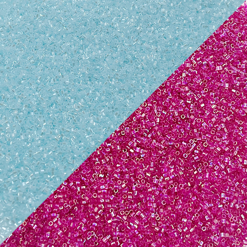 Miyuki Microcut Glass Beads Luster 1mm, Royal blue+Silver, 200 Grams