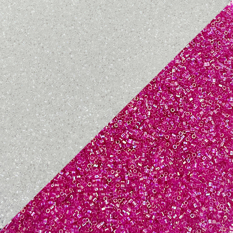 Miyuki Microcut Glass Beads Luster 1mm, Royal blue+Baby pink, 200 Grams