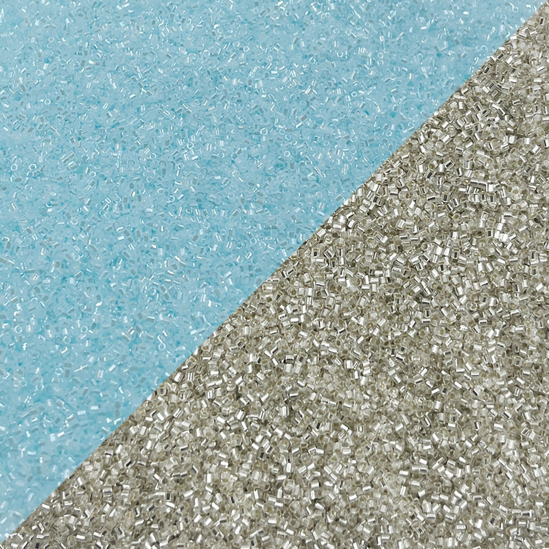 Miyuki Microcut Glass Beads Luster 1mm, Royal blue+Sky blue, 200 Grams