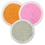 Miyuki Microcut Glass Beads Luster 1mm, Royal Blue+Beby Pink+Orange, 450 Grams