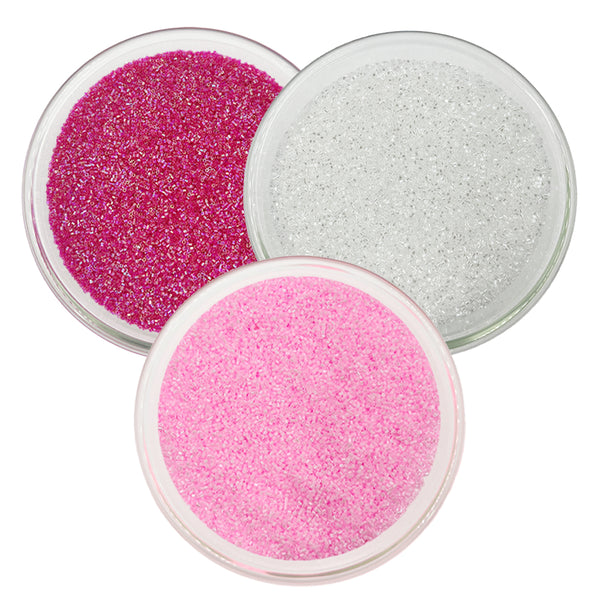 Miyuki Microcut Glass Beads Luster 1mm, Rembo Pink+Beby Pink+White, 450 Grams