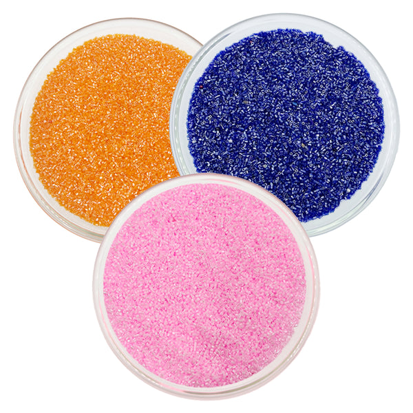 Miyuki Microcut Glass Beads Luster 1mm, Royal Blue+Beby Pink+Orange, 450 Grams