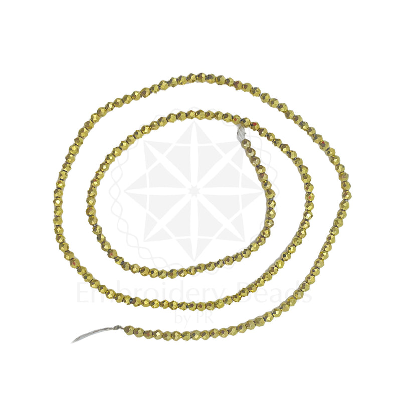 Crystal Bicone Round Beads Line | 2MM | Rainbow Grey 10 Lines | Per Line Approx 180 Pieces | Total Approx 1800 Pieces