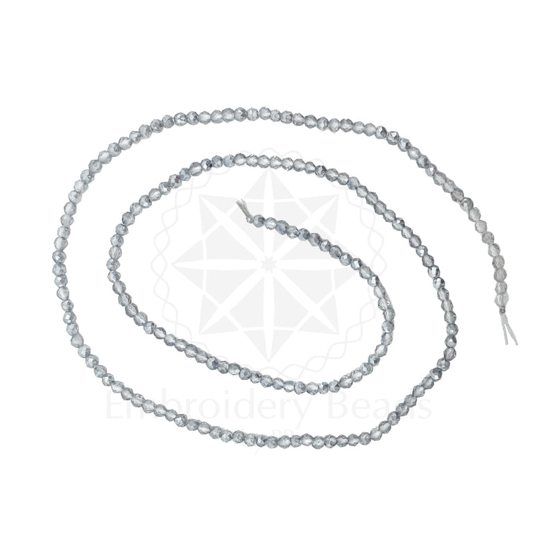 Crystal Bicone Round Beads Line | 2MM | Dark Navy 20 Lines | Per Line Approx 180 Pieces | Total Approx 3600 Pieces