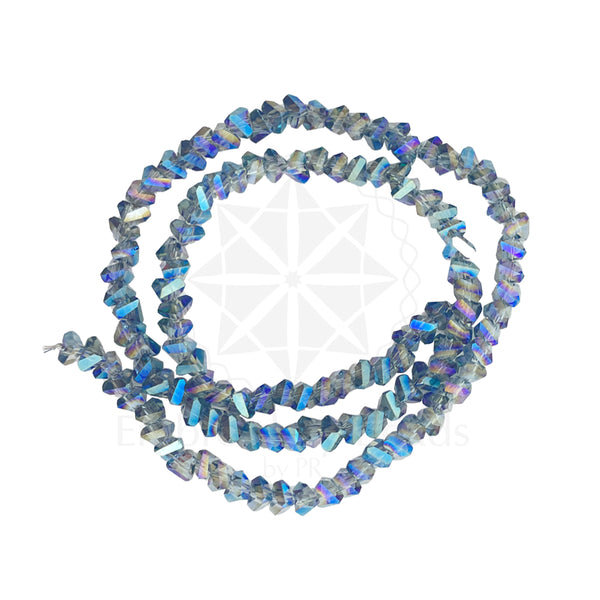 Crystal Bicone Triangle Beads Line | 4MM | Rainbow Grey 7 Lines | Per Line Approx 120 Pieces | Total Approx 840 Pieces