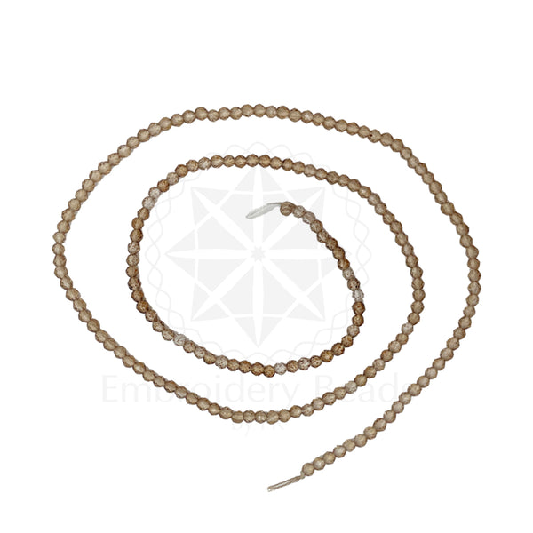 Crystal Bicone Round Beads Line | 2MM | Light Brown 12 Lines | Per Line Approx 180 Pieces | Total Approx 2160 Pieces