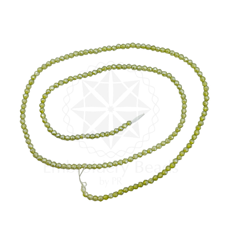 Crystal Bicone Round Beads Line | 2MM | Black 20 Lines | Per Line Approx 180 Pieces | Total Approx 3600 Pieces