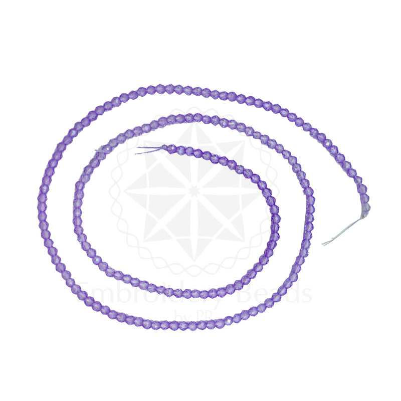 Crystal Bicone Round Beads Line | 2MM | Cream 10 Lines | Per Line Approx 180 Pieces | Total Approx 1800 Pieces
