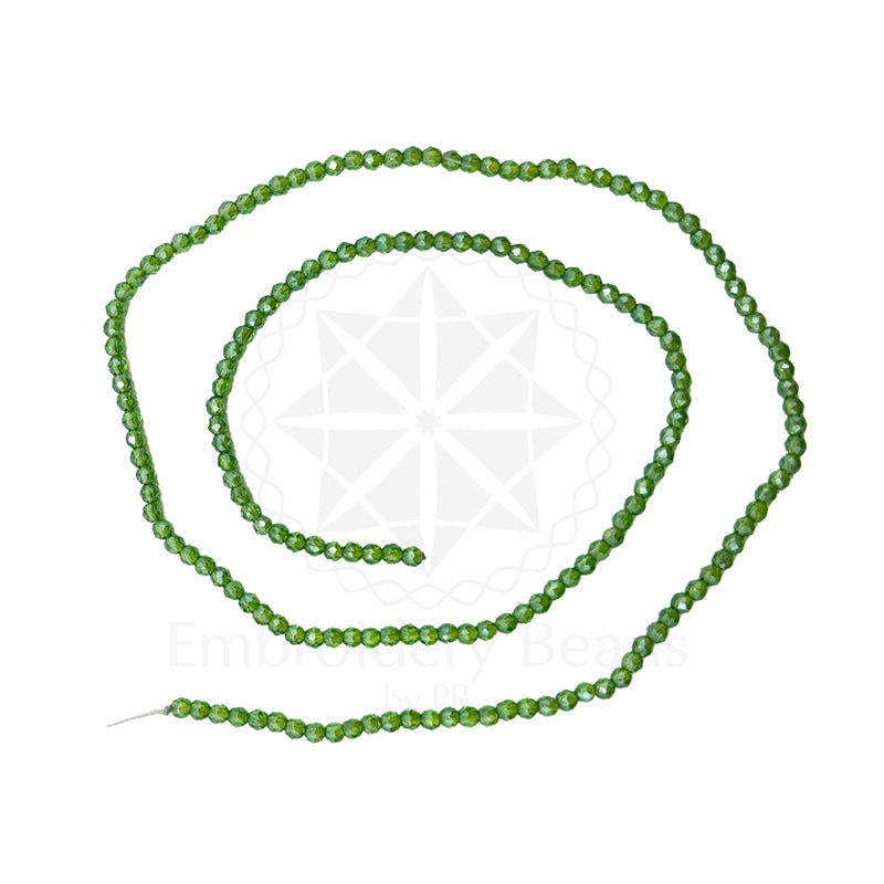 Crystal Bicone Round Beads Line | 2MM | Black 20 Lines | Per Line Approx 180 Pieces | Total Approx 3600 Pieces