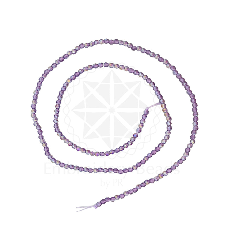 Crystal Bicone Round Beads Line | 2MM | Rainbow Montana 20 Lines | Per Line Approx 180 Pieces | Total Approx 3600 Pieces