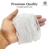 Crystal Bicone Triangle Beads Line | 6MM | White 5 Lines | Per Line Approx 88 Pieces | Total Approx 440 Pieces