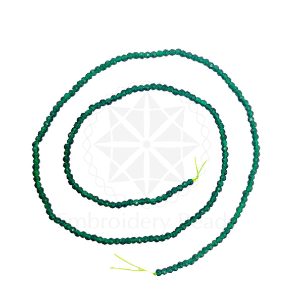 Crystal Bicone Round Beads Line | 2MM | Emerald 20 Lines | Per Line Approx 180 Pieces | Total Approx 3600 Pieces