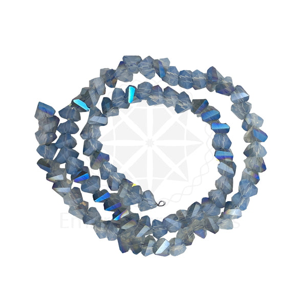 Crystal Bicone Triangle Beads Line | 6MM | Rainbow Light Grey 5 Lines | Per Line Approx 88 Pieces | Total Approx 440 Pieces