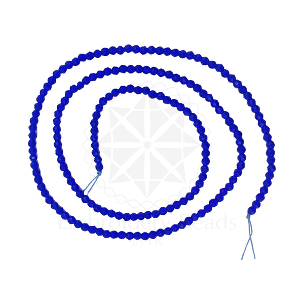 Crystal Bicone Round Beads Line | 2MM | Royal Blue 20 Lines | Per Line Approx 180 Pieces | Total Approx 3600 Pieces