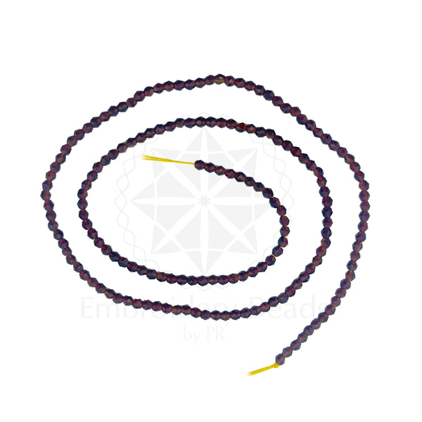 Crystal Bicone Round Beads Line | 2MM | Dark Brown 20 Lines | Per Line Approx 180 Pieces | Total Approx 3600 Pieces