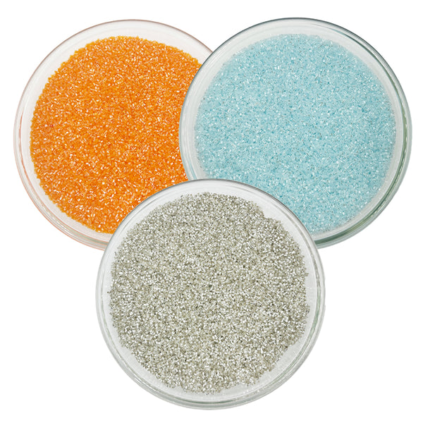 Miyuki Microcut Glass Beads Luster 1mm, Silver+Orange+Sky Blue, 450 Grams