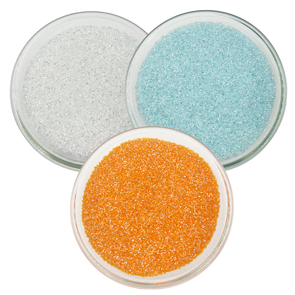 Miyuki Microcut Glass Beads Luster 1mm, Sky Blue+Orange+White, 450 Grams