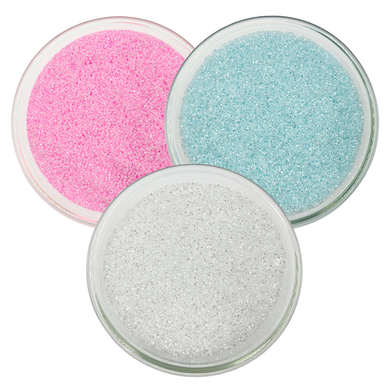 Miyuki Microcut Glass Beads Luster 1mm, Royal Blue+Beby Pink+Orange, 450 Grams