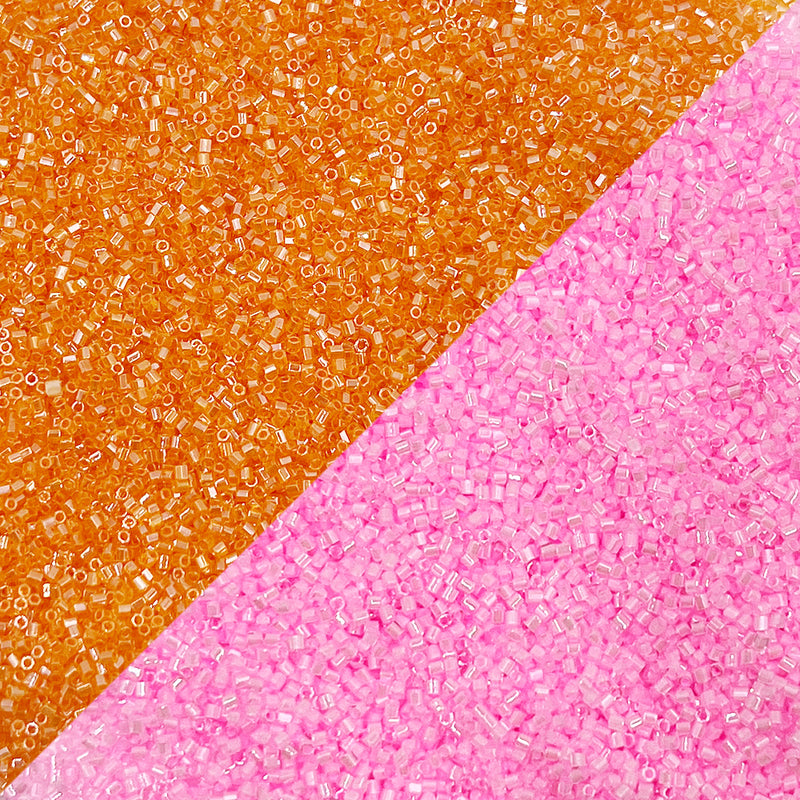 Miyuki Microcut Glass Beads Luster 1mm, Royal blue+Sky blue, 200 Grams