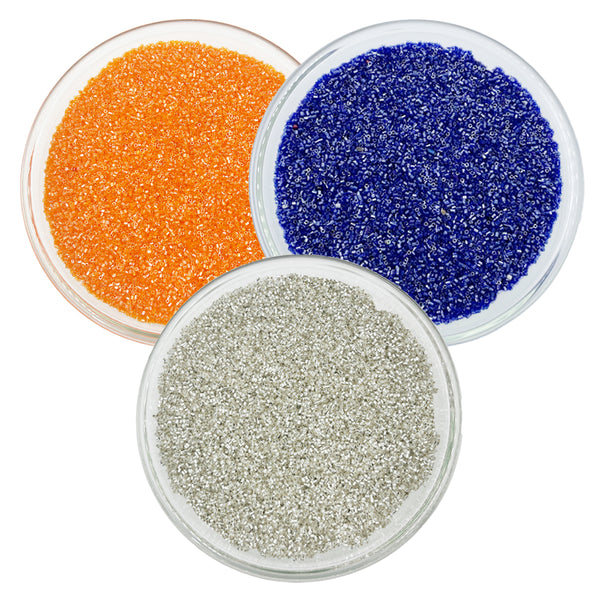 Miyuki Microcut Glass Beads Luster 1mm, Orange+Royal Blue+Silver 450 Grams