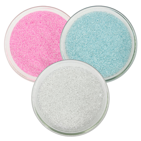 Miyuki Microcut Glass Beads Luster 1mm, Beby Pink+Sky Blue+White, 450 Grams