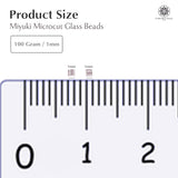 Miyuki Microcut Glass Beads Luster 1mm, Silver, 100 Grams