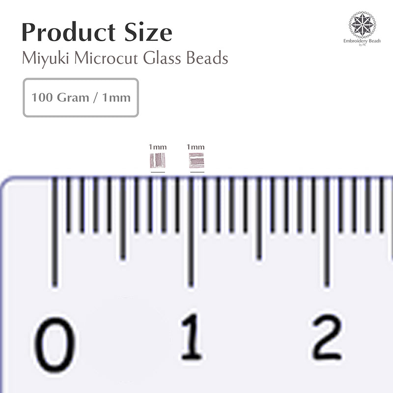 Miyuki Microcut Glass Beads Luster 1mm, Silver, 100 Grams