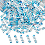 Twisted Metallic Cylinder Shape Beads 10mm, Blue (100 Pieces)