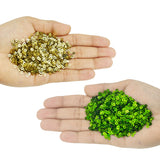 Metallic Flat Round Sequins 3mm, 200 Grams - Lime Green + Gold