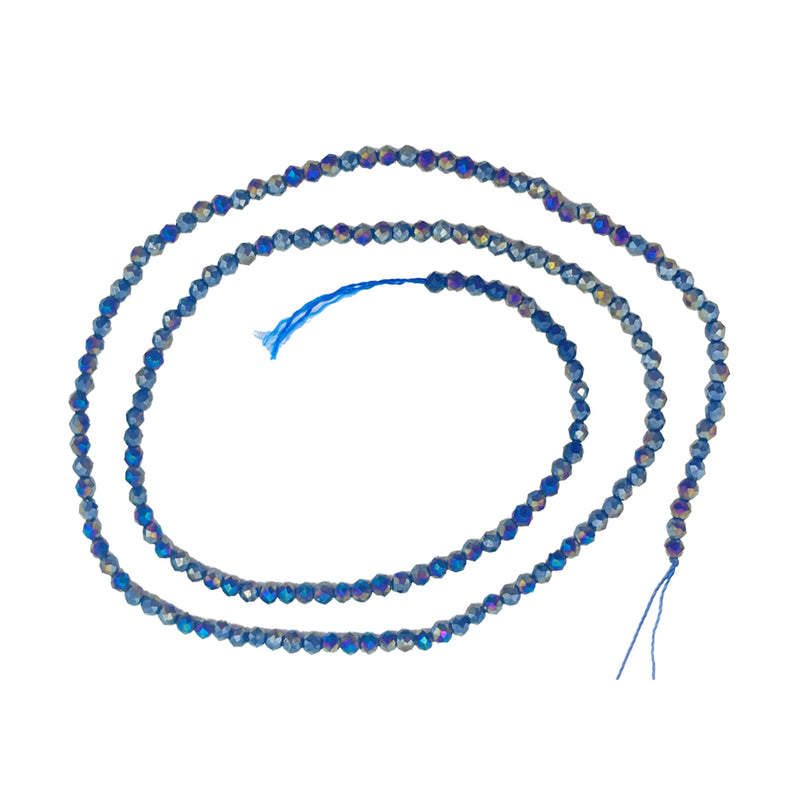 Crystal Bicone Round Beads Line | 2MM | Light Green 20 Lines | Per Line Approx 180 Pieces | Total Approx 3600 Pieces