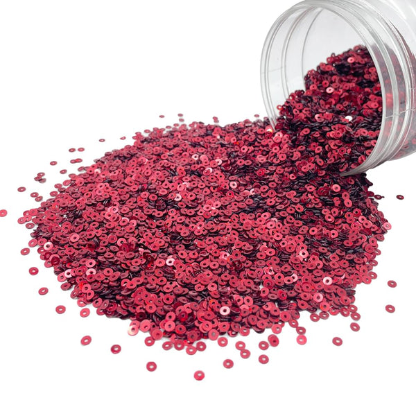Hologram Flat Round Sequins 3mm - Dark Red