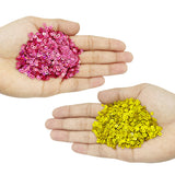 Hologram Flat Round Sequins 3mm, 200 Grams - Buttercup + Light Pink