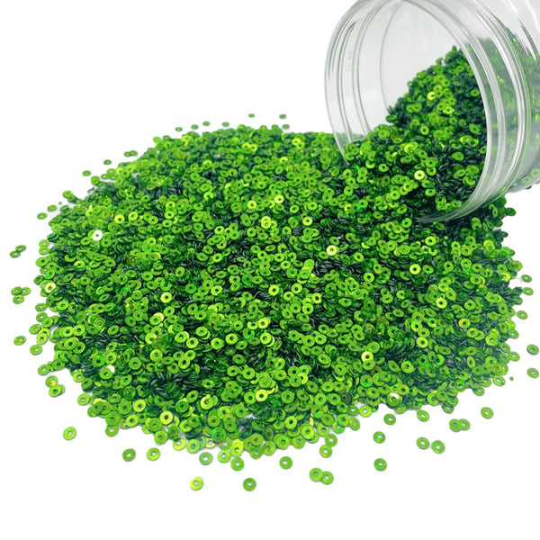 Metallic Flat Round Sequins 3mm - Lime Green