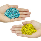 Hologram Flat Round Sequins 3mm, 200 Grams - Bottle Green + Light Pink