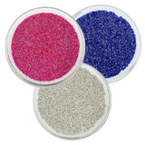 Miyuki Microcut Glass Beads Luster 1mm, Orange+Royal Blue+Silver 450 Grams