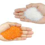 Miyuki Microcut Glass Beads Luster 1mm, Orange+White, 200 Grams