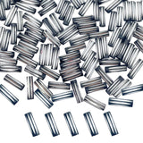 Twisted Metallic Cylinder Shape Beads 10mm, Dark Blue (100 Pieces)